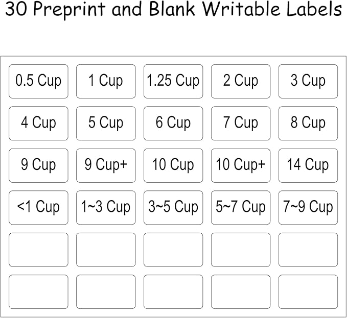SWOMMOLY Expandable Food Storage Container Lid Organizer, Includes 8 Adjustable Dividers, 30 Preprinted and Blank Writable Labels, Extra Large