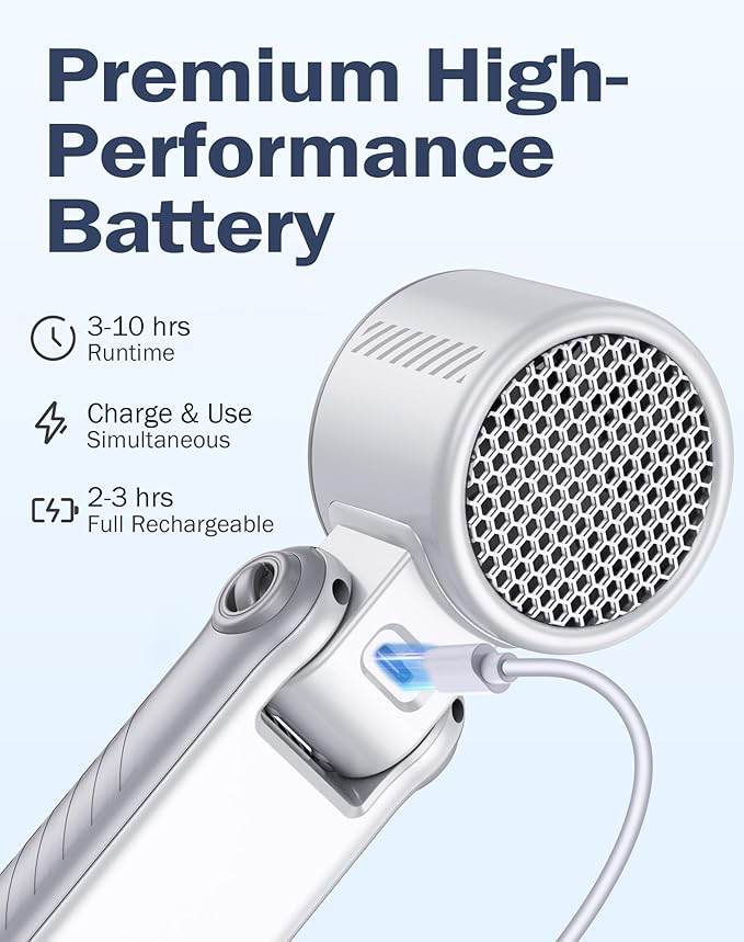 Portable Handheld Fan with Cooling Ice Function, Rechargeable Mini Personal Fan, 5 Speeds Strong Wind, Quiet USB Travel Fan for Outdoor, Office, Summer Heat