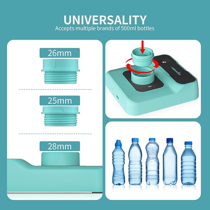 Portable Humidifiers for Travel, Small Mini Humidifier with Auto Shut-Off, Nightlight and Storage Bag for Hotel, Bedroom or Office, Plant Humidifier Indoor, MintGreen
