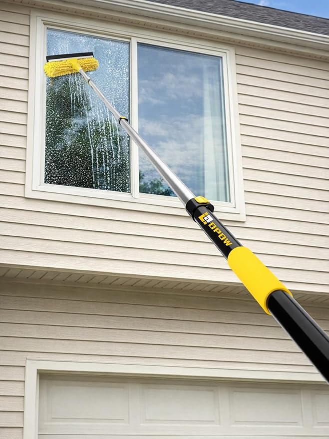 4.7-12ft Heavy-Duty Telescopic Pole - Best for Two-Story Homes & Exterior Work - Ultra-Stable Aluminum Frame Supports Large Rollers