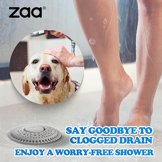 zaa Shower Drain Hair Catcher, 2 Pack Premium Silicone Drain Protector & Shower Drain Cover, Shower Installation Kits for Flat Drains of Shower Room