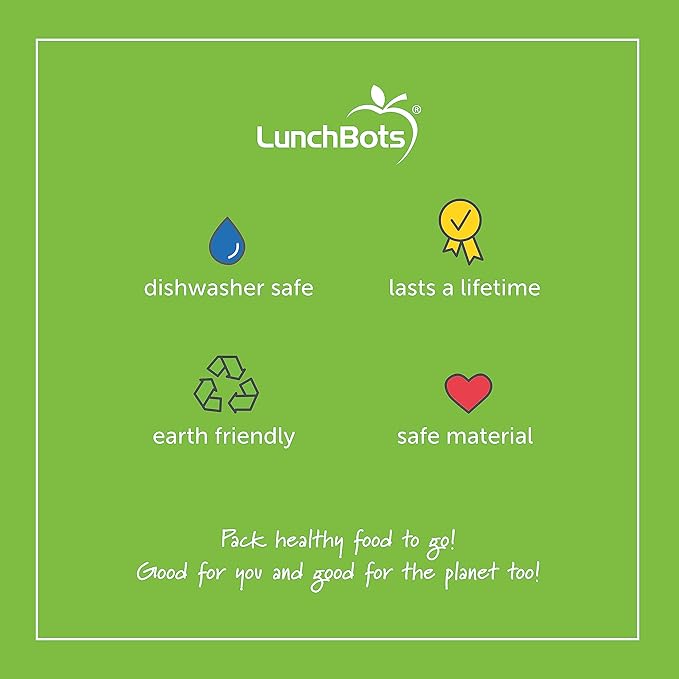 LunchBots Build -a- Bento Lunch Box, Silicone Bento Box for Kids, Multi-Compartment Lunch Container, Oven & Dishwasher Safe, BPA Free, 32 oz