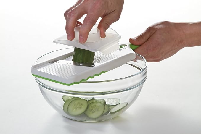 PrepSolutions Adjust-A-Slice Mandoline Slicer, Green – Adjustable Thickness, Perfect for Vegetables, Fruits, and More