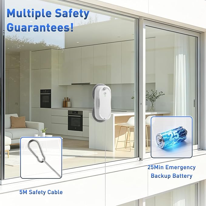 KKI Window Cleaning Robot,Upgraded Window Cleaner Robot, Auto-Dual Spray, Max 3200pa,3 Cleaning Modes & Edge Detection
