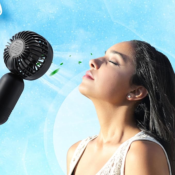 Rossesay 48 Pcs Mini Portable Fan Bulk Cute Handheld Lightweight Small Little Personal Hand Eyelash Fan 3 Speeds USB Rechargeable for Women Men Indoor Outdoor Makeup Travel (Multicolor)