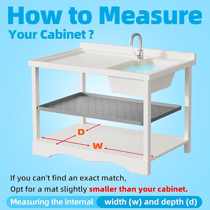 Winisok Silicone Under Sink Mat 19" x 19", kitchen Essentials and Gadgets, Shelf liner and Cabinet Protector, Home Organizers and Storage, Waterproof Bathroom Tray