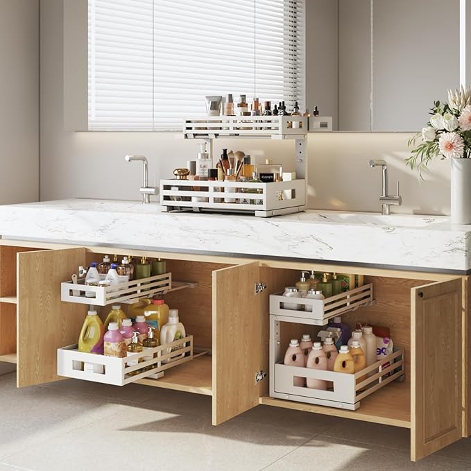 L-Shaped Metal Under Sink Organizer