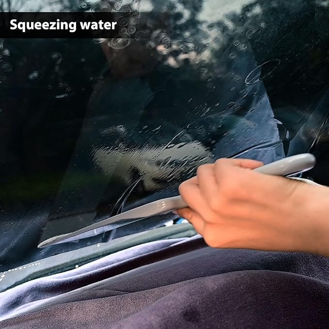 NEWISHTOOL Long Reach Auto Bulldozer Squeegee, Mini Paddle Scrubber for Window Tint Film Installing and Vehicle Windshield/Rear Window Glass Cleaning