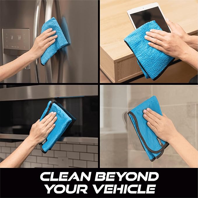 VIKING Glass Microfiber Cleaning Cloth for Car and Home 2 Pack, Glass Towels for Mirror, and Picture Frames, and Car Detailing Kit, 16 inch x 16 inch