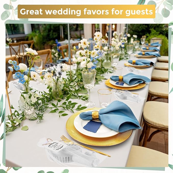 Glooglitter 24 Pack Wedding Guest Favors Handheld Fan with Thank You Tag-Mini USB Rechargeable Portable Desk Fan, 3-Speed Lightweight Bridal Party Bachelorette Gift for Women (White)