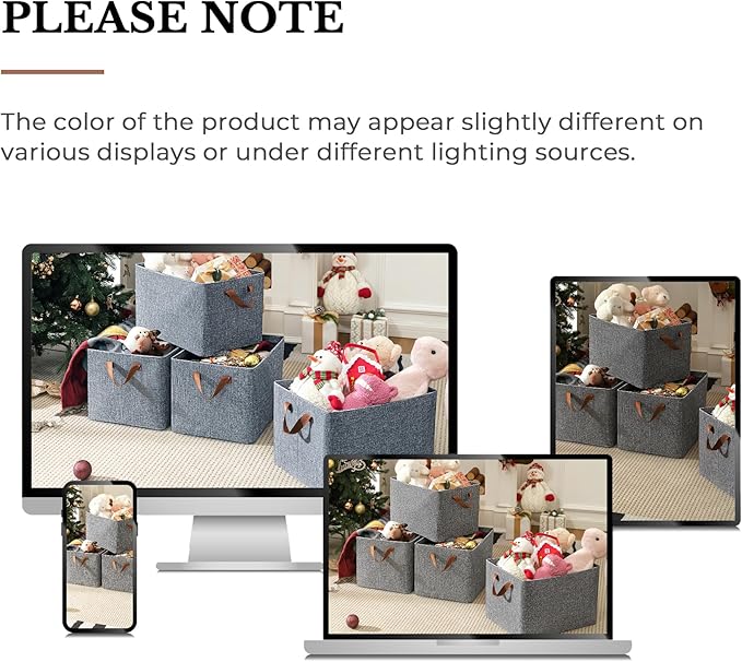 GRANNY SAYS Storage Baskets for Shelves, Closet Organizer Bins, Clothes Storage Bins with Metal Frame, Large Baskets for Organizing and Storage