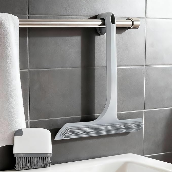 10.7“ Wide All-Purpose Shower Squeegee for Glass Doors, Squeegee for Shower Glass with Hook