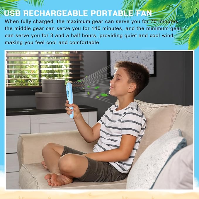 Woanger 12 Pcs Mini Handheld Fan Bulk 3 Speed USB Electric Battery Operated Small Portable Pocket Fan with Data Cable and Mounting Base Quiet Summer Gift for Wedding Travel(Pink Blue Green Purple)