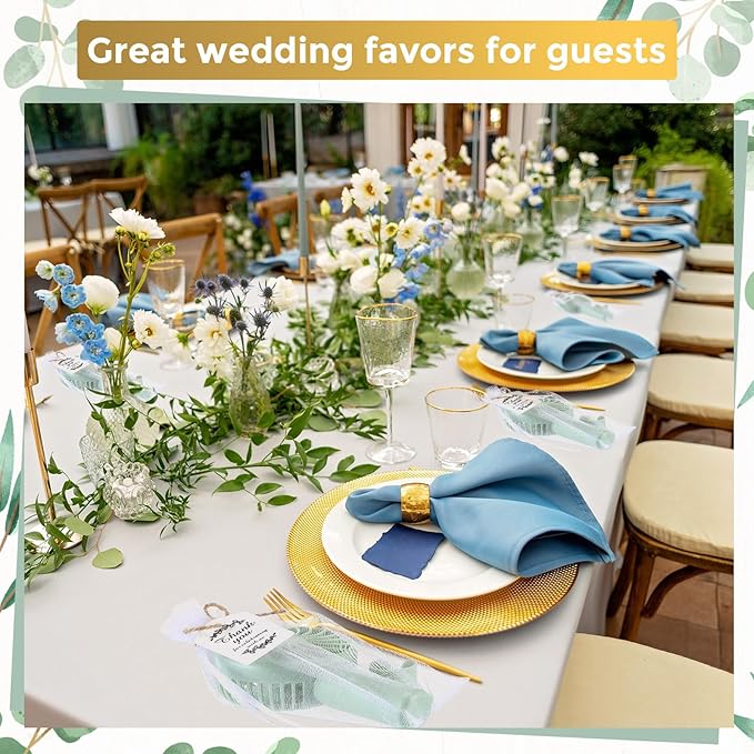 Glooglitter 24 Pack Wedding Guest Favors Handheld Fan with Thank You Tag-Mini USB Rechargeable Portable Desk Fan, 3-Speed Lightweight Bridal Party Bachelorette Gift for Women (Sage Green)