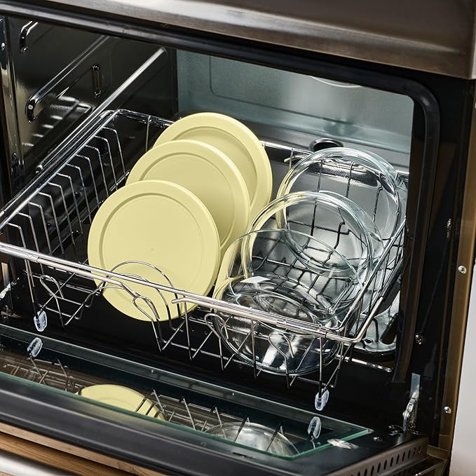 DURA LIVING 6-Piece Glass Food Storage Containers Set (3 Containers + 3 BPA-Free Lids) | 4-Cup, Leakproof | Microwave, Freezer, Oven & Dishwasher Safe