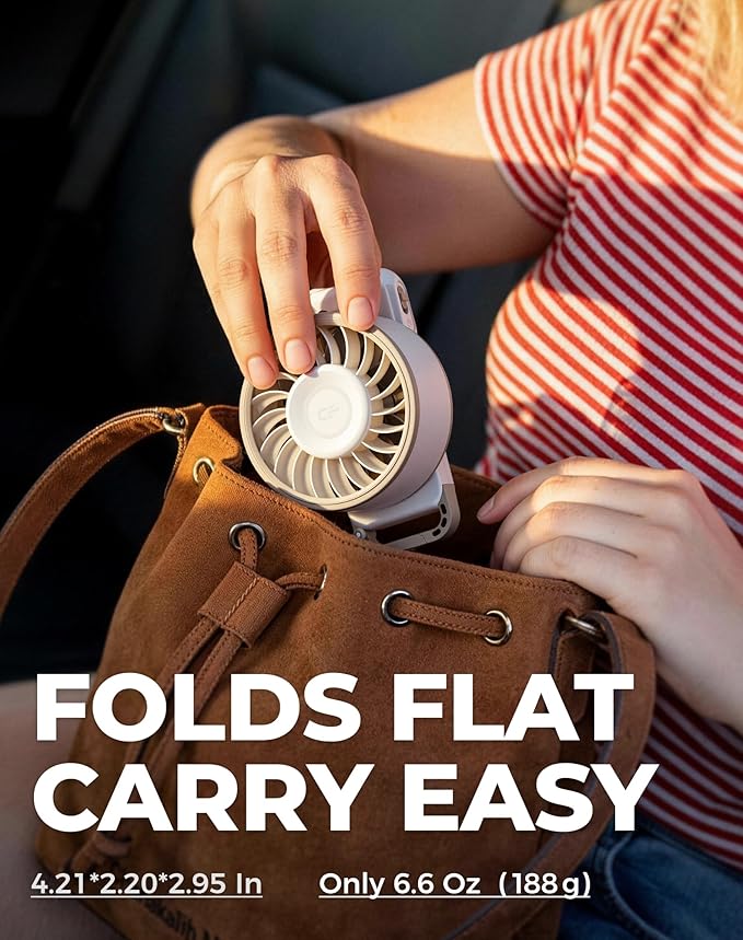 Diveblues Portable Turbo Fan, 100 Speed Handheld Fan with Strong Airflow, Foldable 4 in 1 Personal Fan for Neck, Desk & Travel, USB-C Rechargeable, Lightweight for Summer, Concerts & Outdoor Use