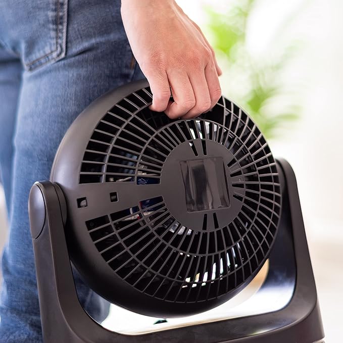 IRIS USA WOOZOO Desk Fan, Oscillating Air Circulator, 3 Speeds, 36ft Max Air Distance, 244ft² Coverage, 112° Adjustable Vertical Tilt, 29db Quiet Motor, Small Fan for Bedroom, Office, Dorm, Black
