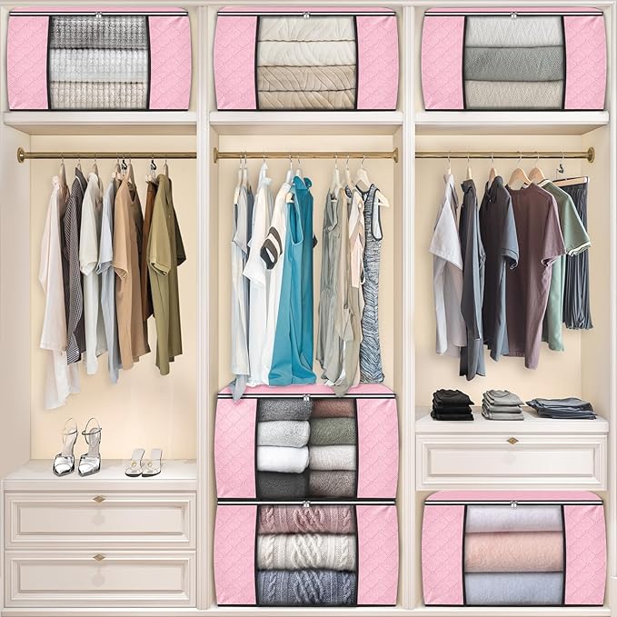 Fab totes 24 Gallons Clothes Storage, 10 Pack,Pink