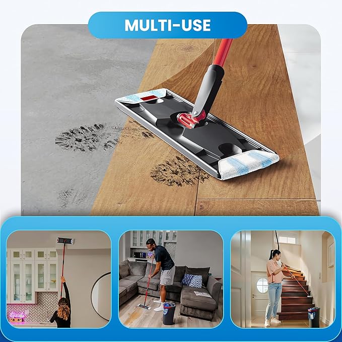 8 Pack Microfiber Mop Pad for O-Cedar H2prO Flat Mop System, Reusable Mop Head Replacements, Machine Washable (White*8P)