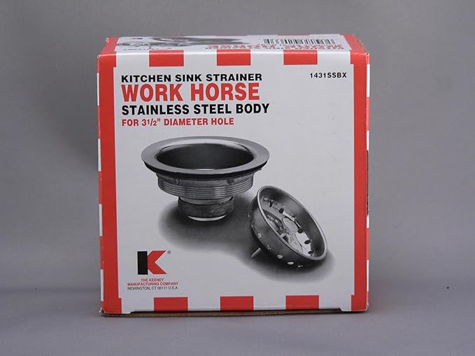 Keeney 1431SSBX Sink Strainer with Fixed Post Basket, Stainless Steel
