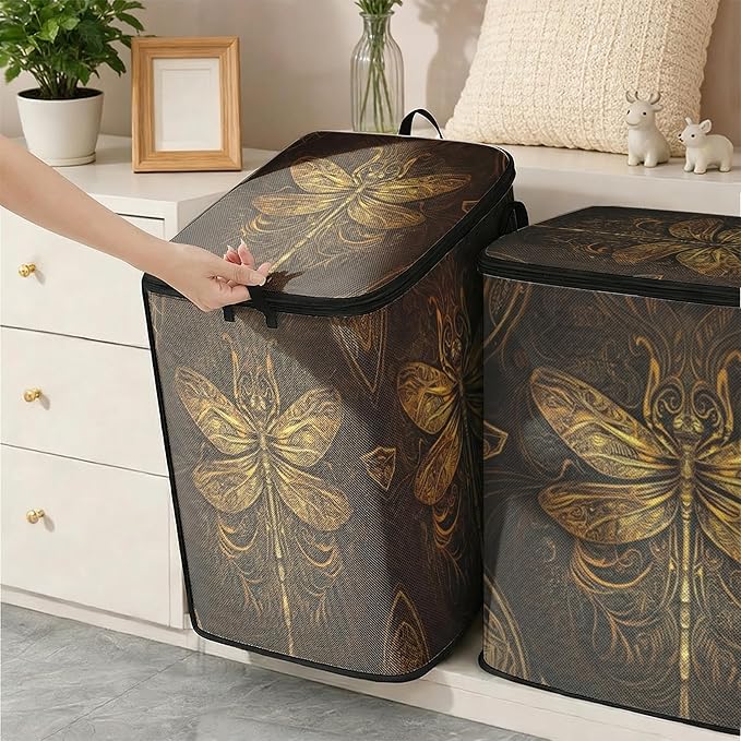 2pcs closet organizers and storage under bed,clothing blanket sweater sheet bedding comforter duvet quilt pillow toy storage bags with lids