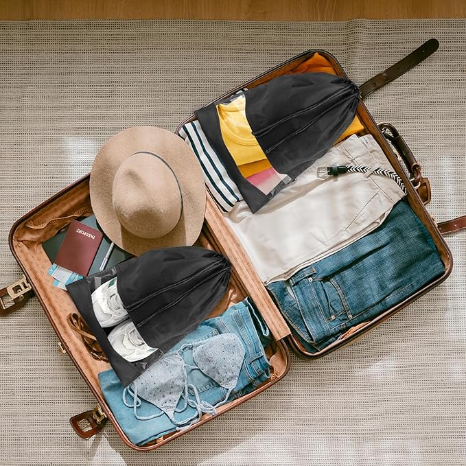 20 Pack Shoe Bags for Travel, 20, Black