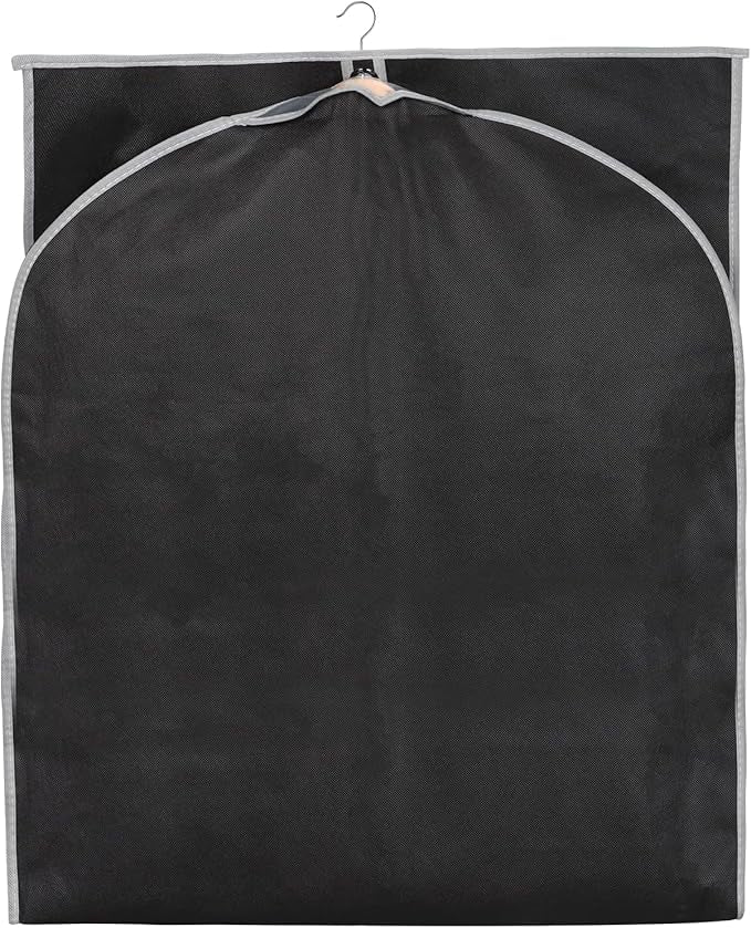 60'' Dress Bags for Gowns, Set of 4 Garment Bag for Hanging Clothes, Black&Grey