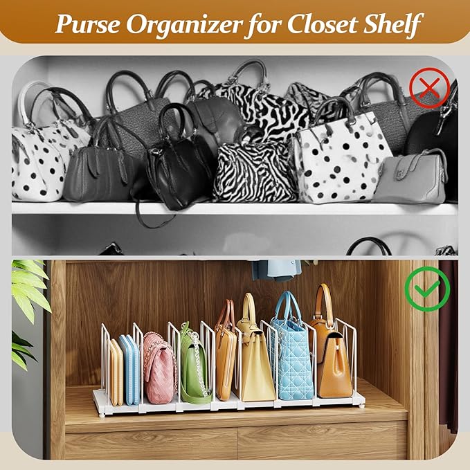 Extendable Purse Organizers Purse Storage. Length 16-28 in. Bag Organizer Purse
