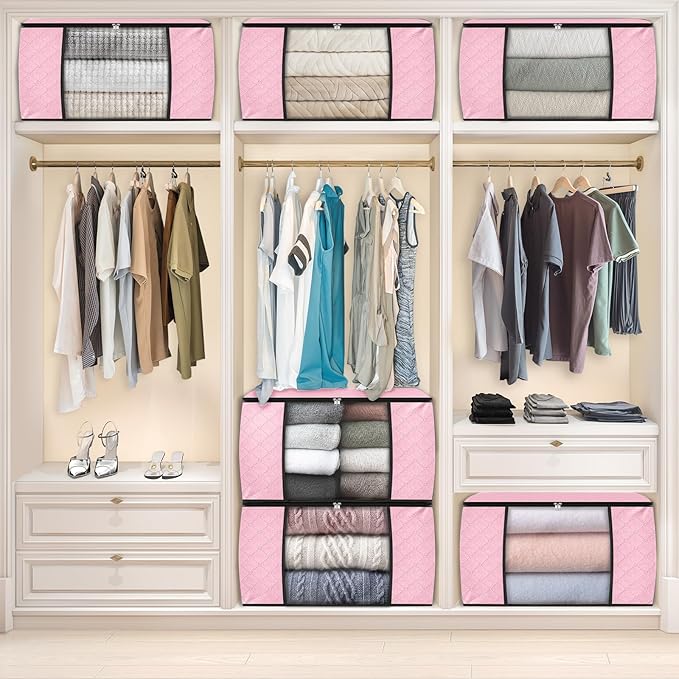 Fab totes 6 Pack Clothes Storage, Pink