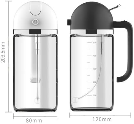 Oil Dispenser bottle for kitchen - 2 in 1 Oil Dispenser and Oil Sprayer - 500ml Oil Bottle with Pourer - Oil Sprayer for Cooking, Kitchen, Salad, Barbecue (YELLOW)