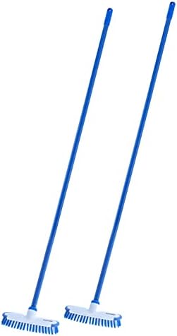 Superio Deck Scrub Brush with Long Handle 54", Heavy Duty Stiff Bristles Grout Scrubber with Scraper - Cleans Hot Tub, Swimming Pool, Granite Tiles, Bathroom, Patio, Kitchen, Wall and Deck (2, 54")…