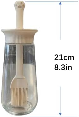 16oz/470ml Glass Oil Sprayer, 2 in 1 Oil Dispenser for Kitchen Gadgets, Oil Dispenser with Brush,Food Grade Premium Spray Bottle with brush Control for Salad, Frying, BBQ (Classic)