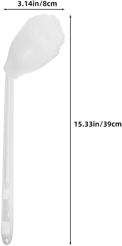 Long Handle Toilet Brush 15.35In with Soft Bristles and Angled Head for Deep Bathroom Cleaning - Water Squeeze Design 2 Pack for Home and Hotel Use