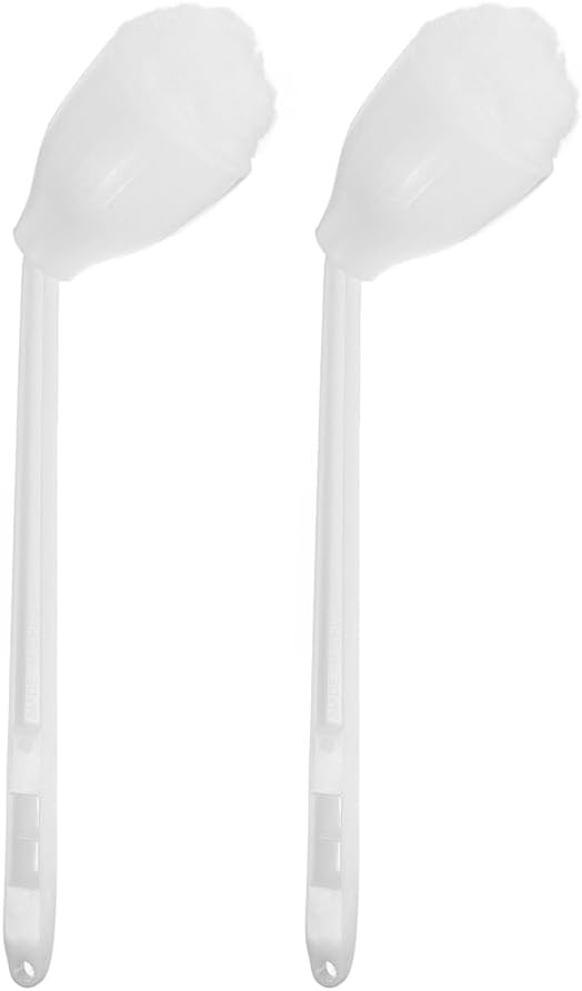 Long Handle Toilet Brush 15.35In with Soft Bristles and Angled Head for Deep Bathroom Cleaning - Water Squeeze Design 2 Pack for Home and Hotel Use