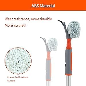 Professional Window Squeegee Cleaner, 2 in 1 Shower Squeegee with Extension Pole, 62‘’ Telescopic Window Washing Equipment with Bendable Head
