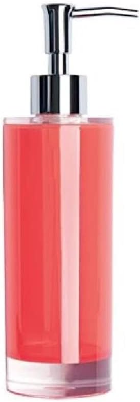 Excelsa Soap Dispenser, Polystyrol, Red, 6.5 x 6.5 x 22 cm