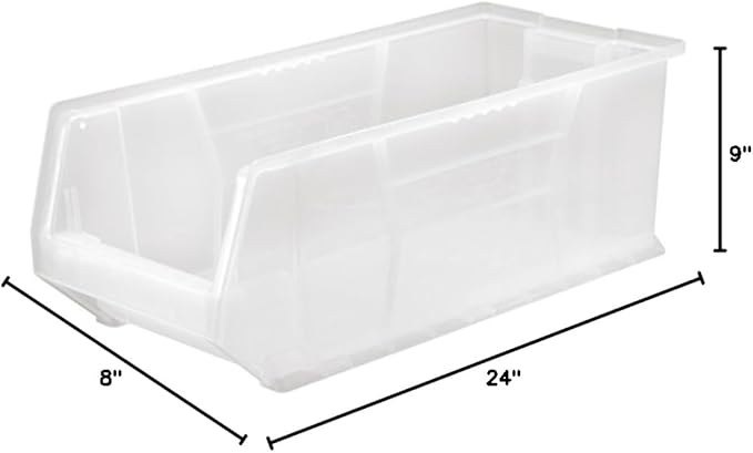 Quantum Storage QUS951 Plastic Stacking Hulk Container - 23-7/8" x 8-1/4" x 9" - 6 Pack