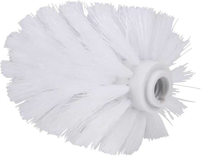 Faddare 2pcs Toilet Brush Replacement Head, Plastic Replacement Toilet Bowl Brush Head, Universal Round Ball Shaped Toilet Brushes Heads Bathroom Brush Cleaners Bathroom Cleaning Tool(White)