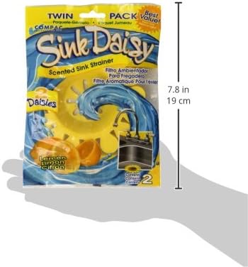 COMPAC HOME Sink Daisy Scented Kitchen Sink Strainer infuses & Freshens, Must Have Kitchen Sink Accessories, Sink Drain Strainer - Catcher, 2 Count