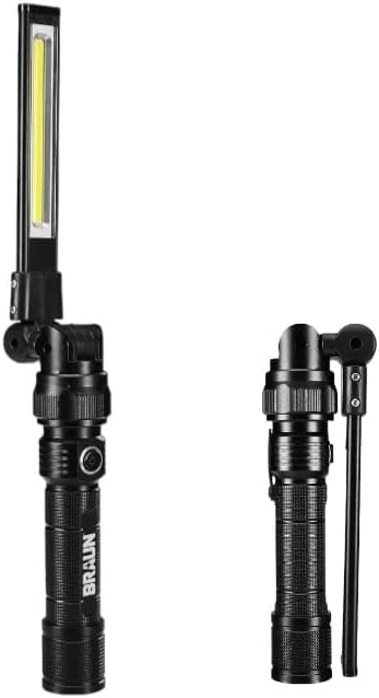 500 Lumen LED Rechargeable Magnetic Handheld Foldable Slim Bar Work Light - Compatible with Braun - 2 Pack