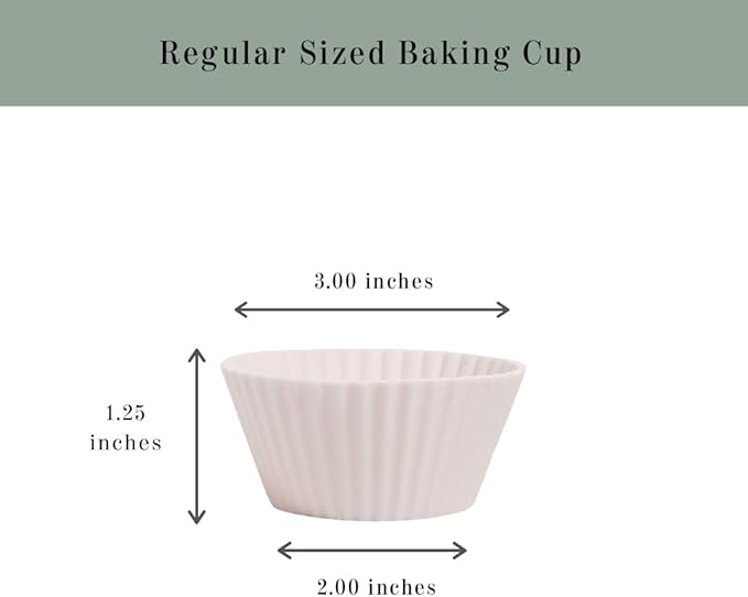 The Silicone Kitchen Reusable Silicone Baking Cups, Non-Toxic, BPA Free, Dishwasher Safe, Regular, Pack of 12, Designer White