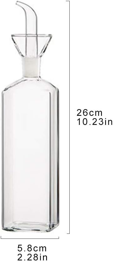 LandHope Oil Bottle Glass Olive Oil Dispenser Bottle Glass Cooking Oil Vinegar Measuring Dispenser with Spout for Kitchen and BBQ (500 ml/17 oz,2 Pack)