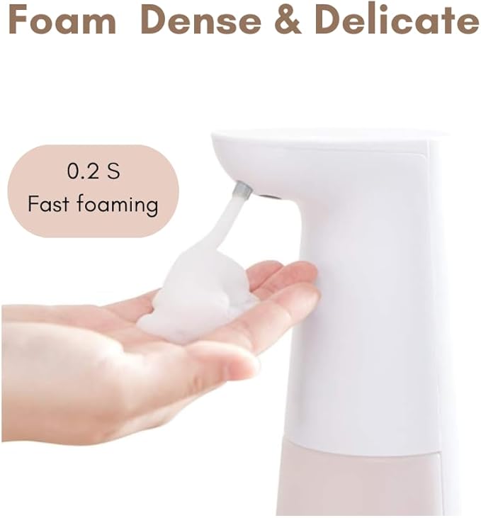 Touchless Automatic Foaming Soap Pump Dispenser Sensor Liquid Soap Dispenser Hand Sanitizer Automatic Foaming Soap Dispenser Hand Free Automatic Kitchen Dispenser Battery Operated 8.45 fl oz.