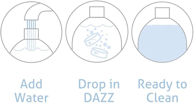 Dazz Whole House Refill Pack (4 Of Each Product - 12 Total) Natural Cleaning Tablets - All Purpose Cleaner, Glass and Window Cleaner