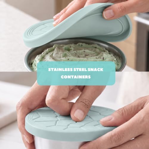 12 floz Stainless Steel Snack Containers,6-Pack Leakproof Snack Box