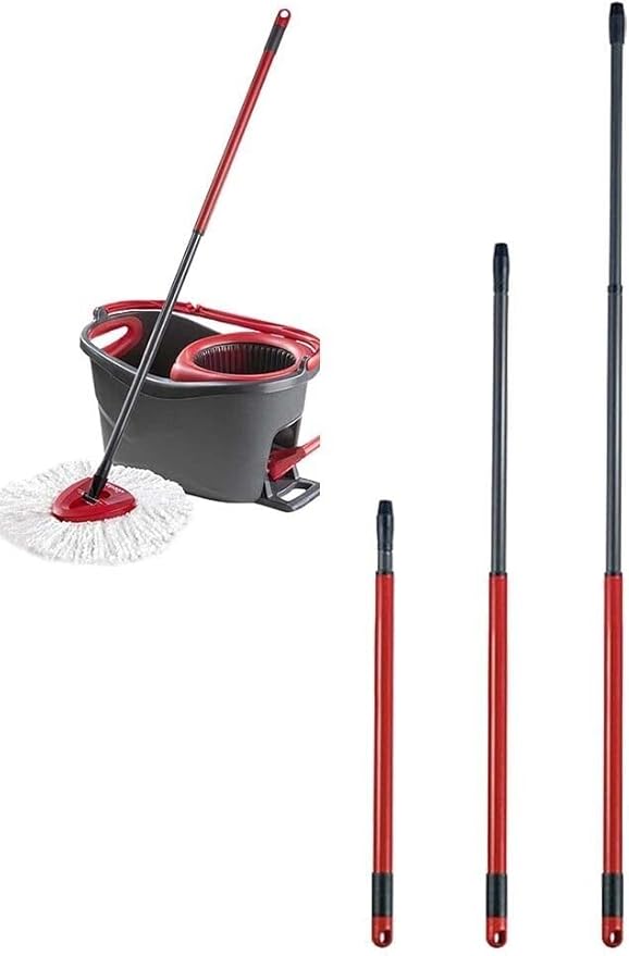 3 Section Telescopic Handle for O-Cedar EasyWring Microfiber Spin Mop Bucket Floor Cleaning System, 22 Inch to 48 Inch Stainless Steel Mop Head Handle
