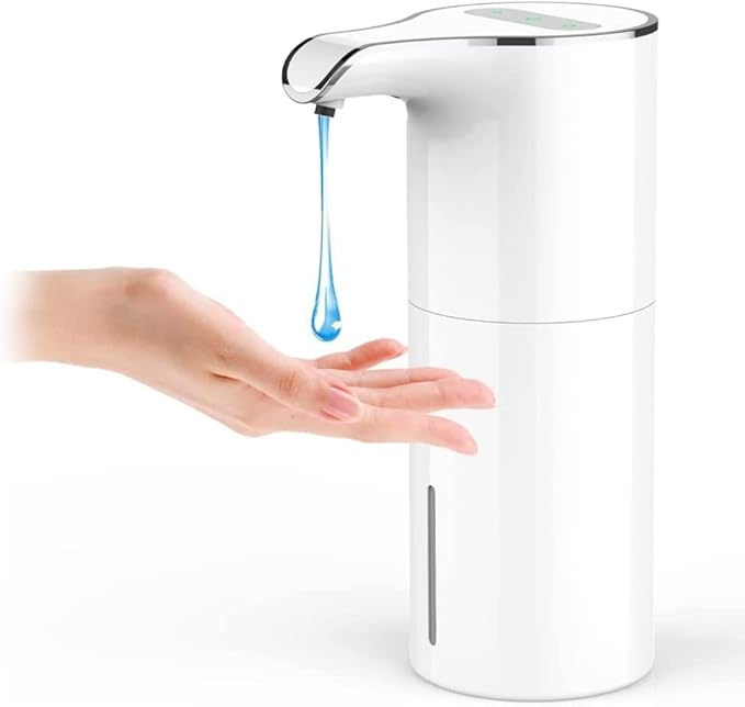 Soap Dispenser Automatic - Touchless USB Rechargeable Electric Liquid Soap Dispenser Waterproof Adjustable Volume 450Ml, White