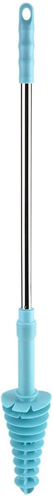 Flexible Toilet Plunger and Clog Remover for Siphon Toilets, Heavy Duty Bathroom Plunger with ABS Handle, Stainless Steel Pipe, TPR Elastic Head for Fast Unclogging
