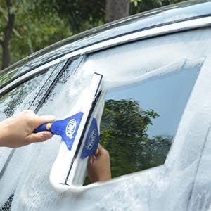 ITTAHO Window Washing Kit with Extension Pole, 10" Squeegee & 11" Microfiber Scrubber Combi with Stainless Steel Pole, Window Cleaner for Car