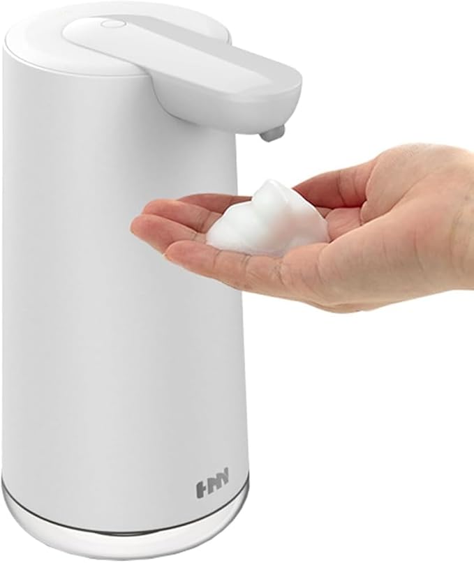 Automatic Foaming Soap Dispenser, 2-Level Adjustable Foam, USB Rechargeable, Touchless Hand & Dish Soap Dispenser for Bathroom, Kitchen, Hotel, Restaurant (Light White)